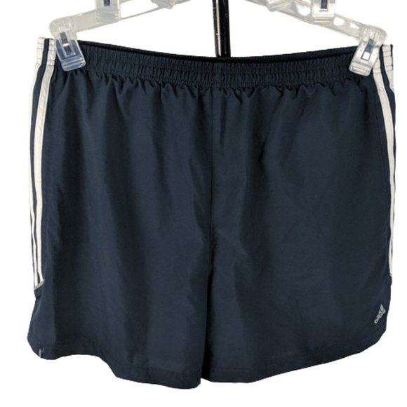 adidas Other - Adidas Men's Shorts Size XL Blue White Stripe Inbuilt Bike Shorts Zip Pocket